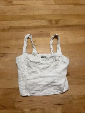 Abercrombie & Fitch White Cropped Tank with Wide Straps